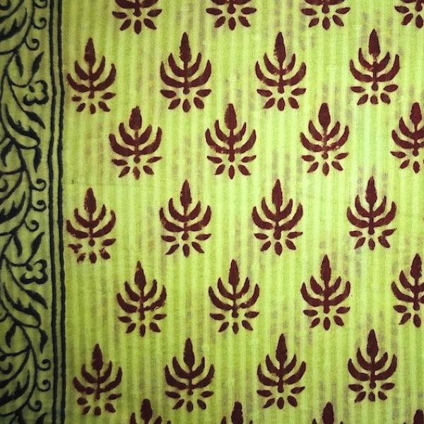 Hand Block Print aus Indien – GREEN PAISLEY